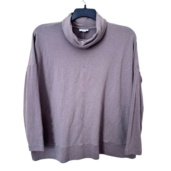 Pure J Jill Shirt Size SP Light Mauve Pull On Cowl Turtle Neck Cotton Blend - Picture 4 of 10